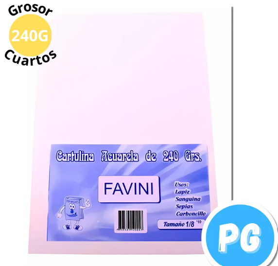 Paquete Papel Acuarela 240 gramos x10 Hojas Cuartos