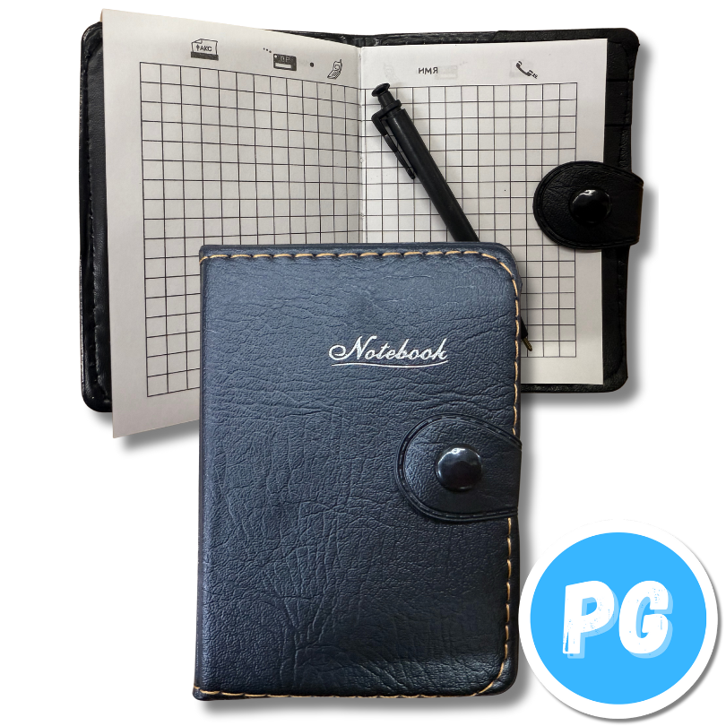 Mini Agenda Grapada Cuero De Bolsillo Cuadros Con Esfero 6x10 Centimetros