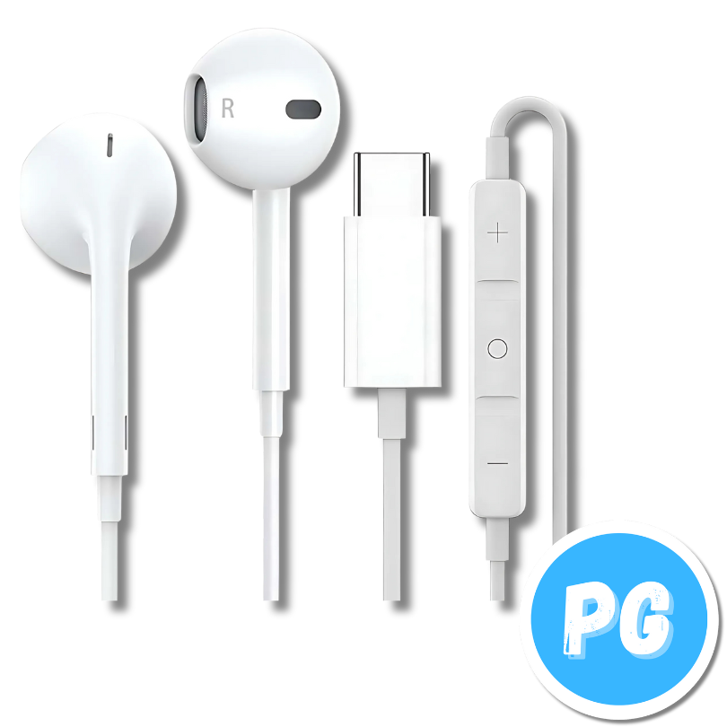 Audifonos Tipo Earpods Genericos Para Iphone De Cable Usb C + Microfono