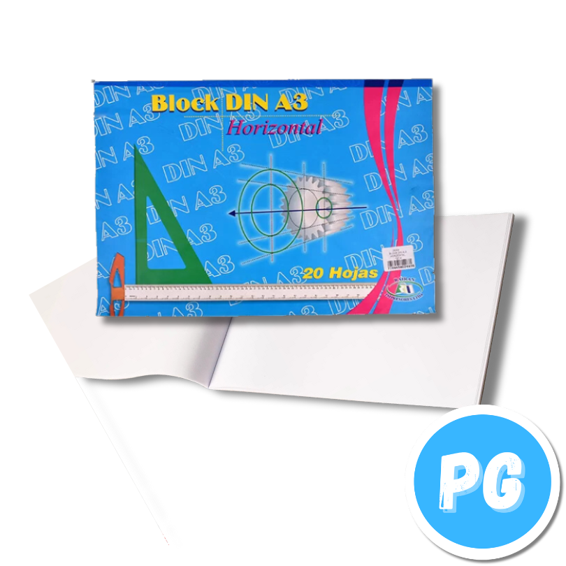 Block Dina 3 Horizontal (con Formato) 20 Hojas
