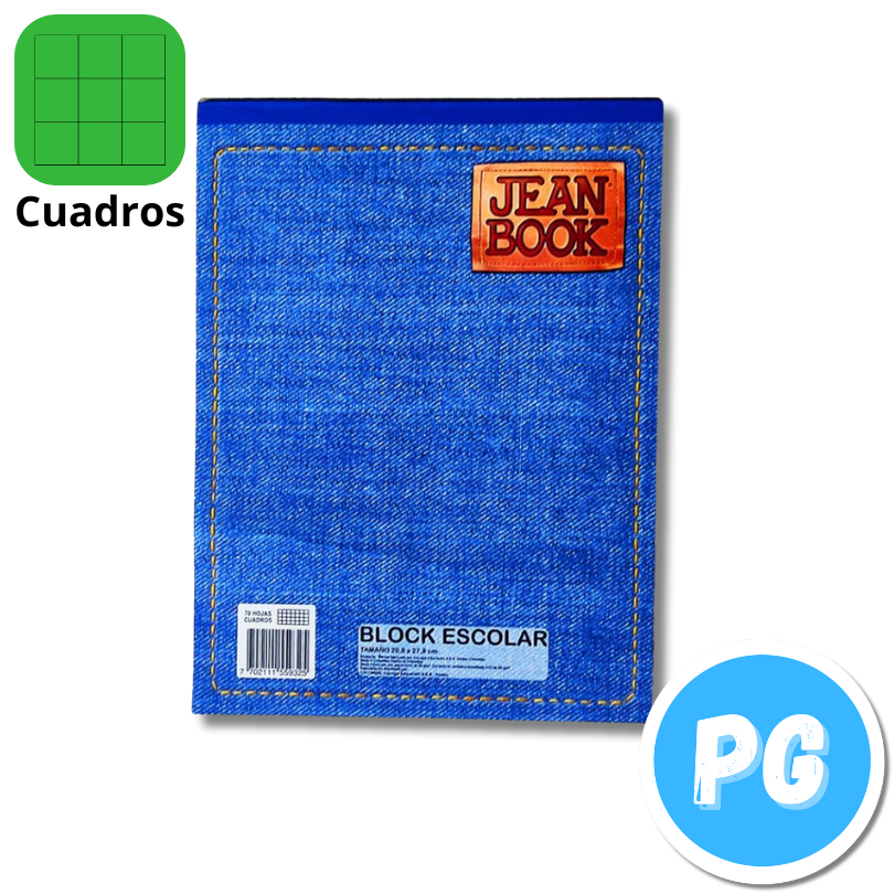 Block Papel Norma Jean Book x70 Hojas Carta Cuadros