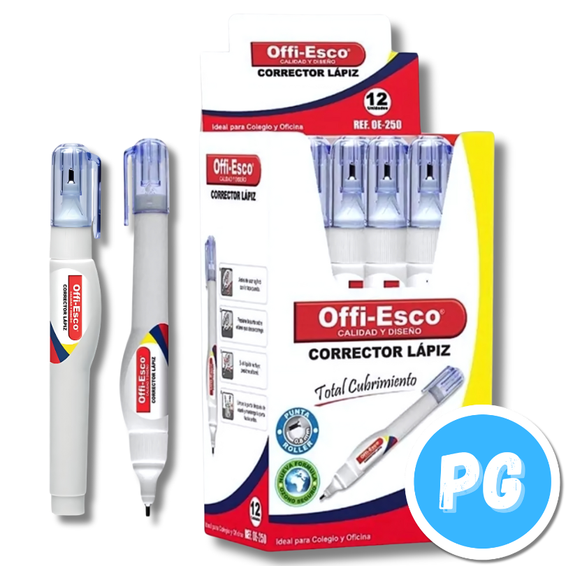 Caja Corrector Lapiz Offiesco 8ml X12 Unidades