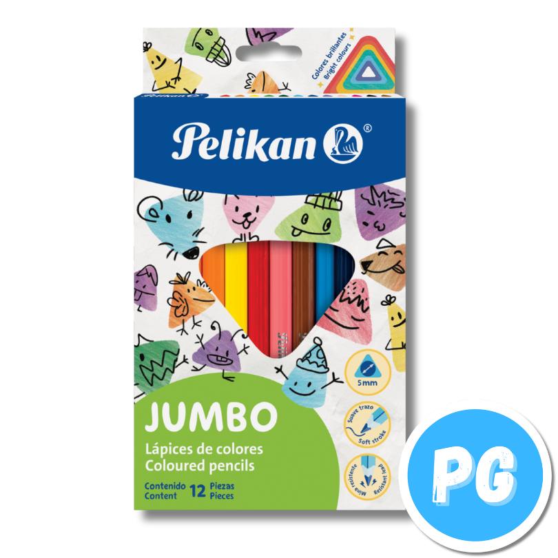 Caja Color Pelikan X12 Unds Jumbo Unipunta (gruesos)
