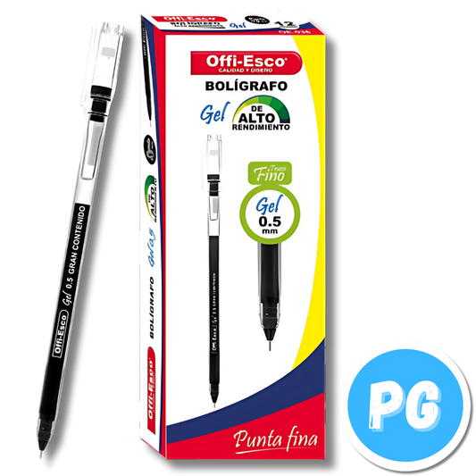 Esfero Offi Esco 0.5mm Gel Unidad Negro Oe 036