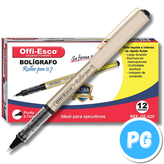 Esfero Offi Esco 0.7mm Gel 020 Unidad Tapa Negro