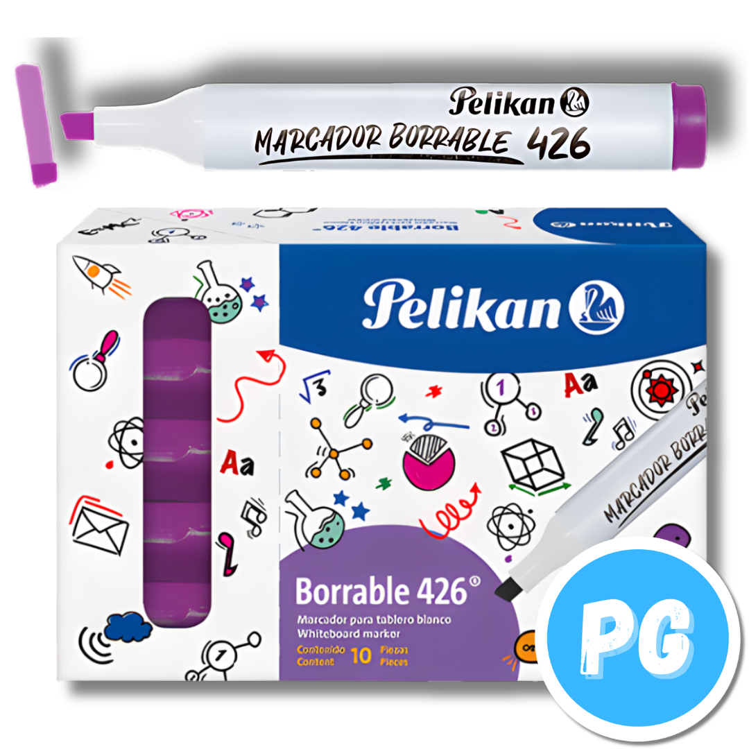 Caja Marcador Pelikan Borrable 426 x10 Unds Fucsia