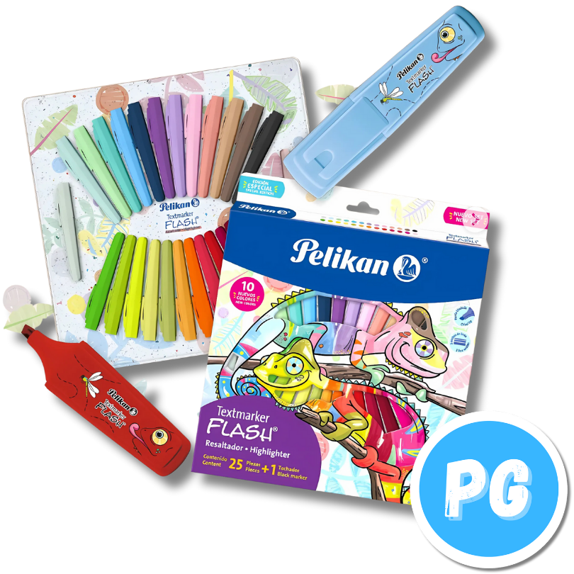 Caja Resaltador Pelikan Flash X26 Unds Surtido Camaleon