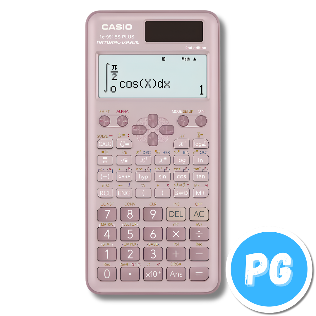 Calculadora Casio Cientifica 991LA PLUS 417 Funciones Rosada Bateria Reloj y Panel Solar