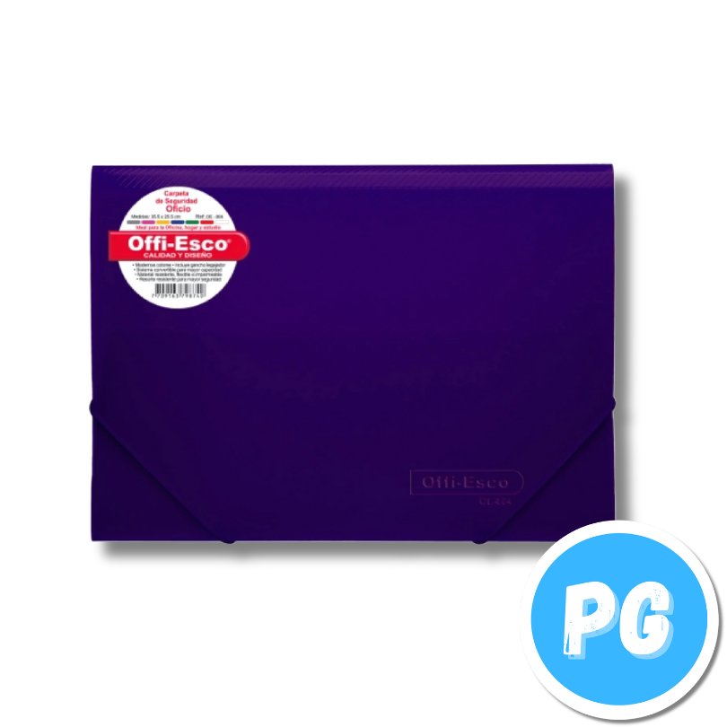 Carpeta Plastica Seguridad Oficio Con Gancho Legajador Offiesco 804 Morada