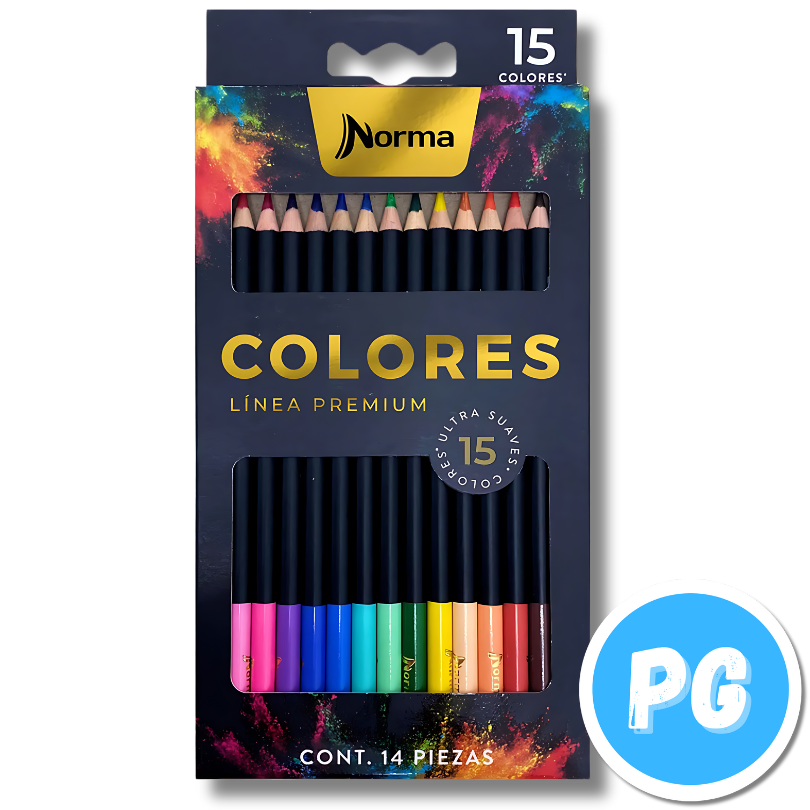 Caja De Colores Norma Premium X15 Unds Unipunta