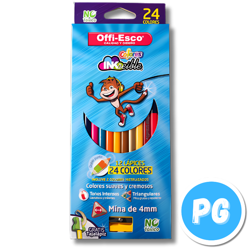 Caja Color Offi Esco 4mm x12 Unds Doblepunta