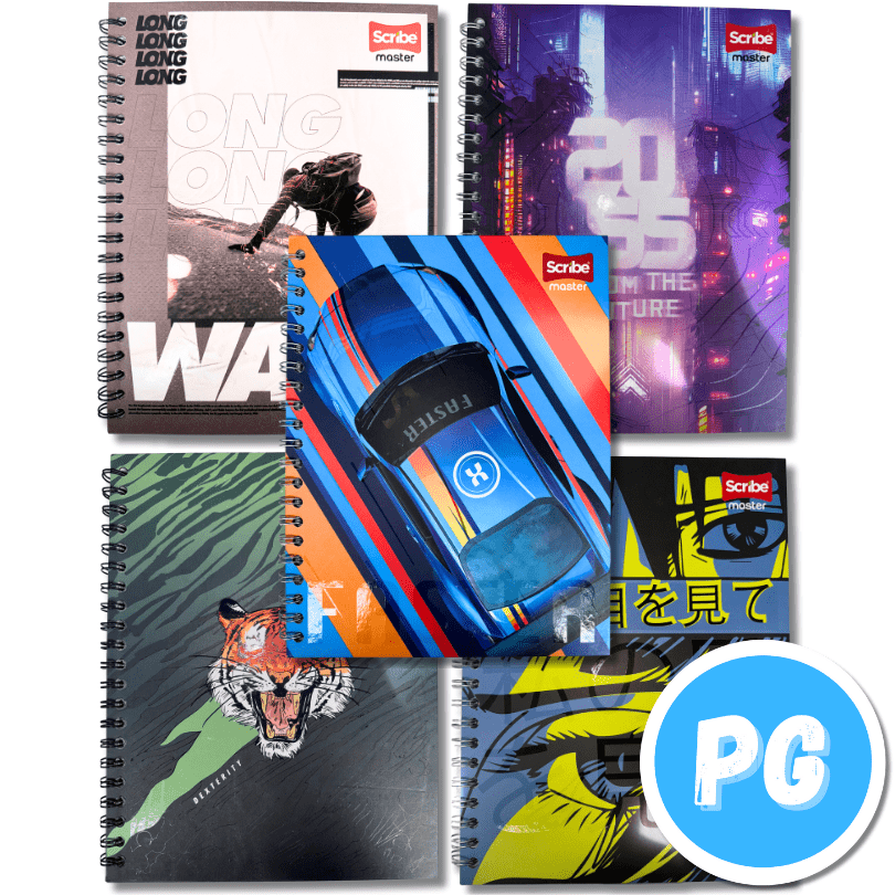 Cuaderno Argollado 85 Scribe Master Pasta Dura Hombre 80 Hojas Cuadros Pasta Dura Pequeño - Se Envia Un Motivo Aleatorio