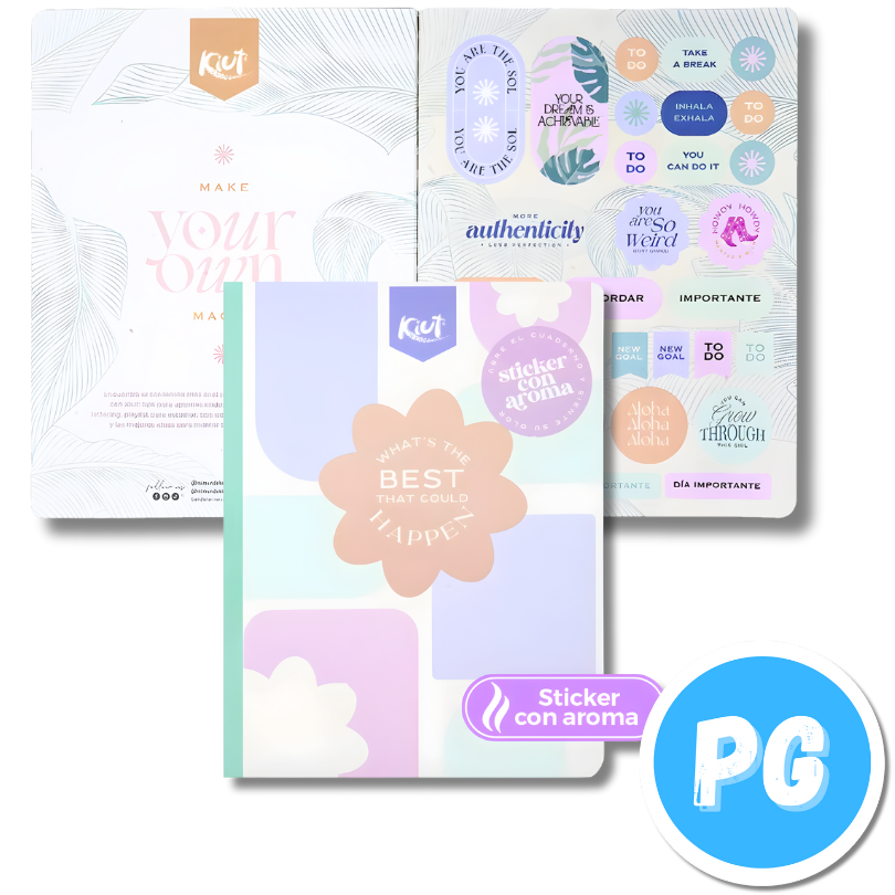 Cuaderno Cosido 50 Hojas Kiut Cuadros con Aroma - Se envia un motivo aleatorio