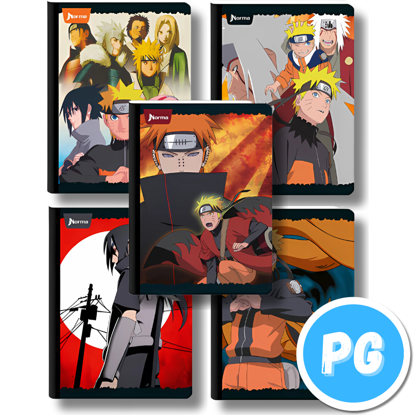 Cuaderno Cosido Norma Naruto Anime Cuadros 100 Hojas - Se Envia Un Motivo Aleatorio