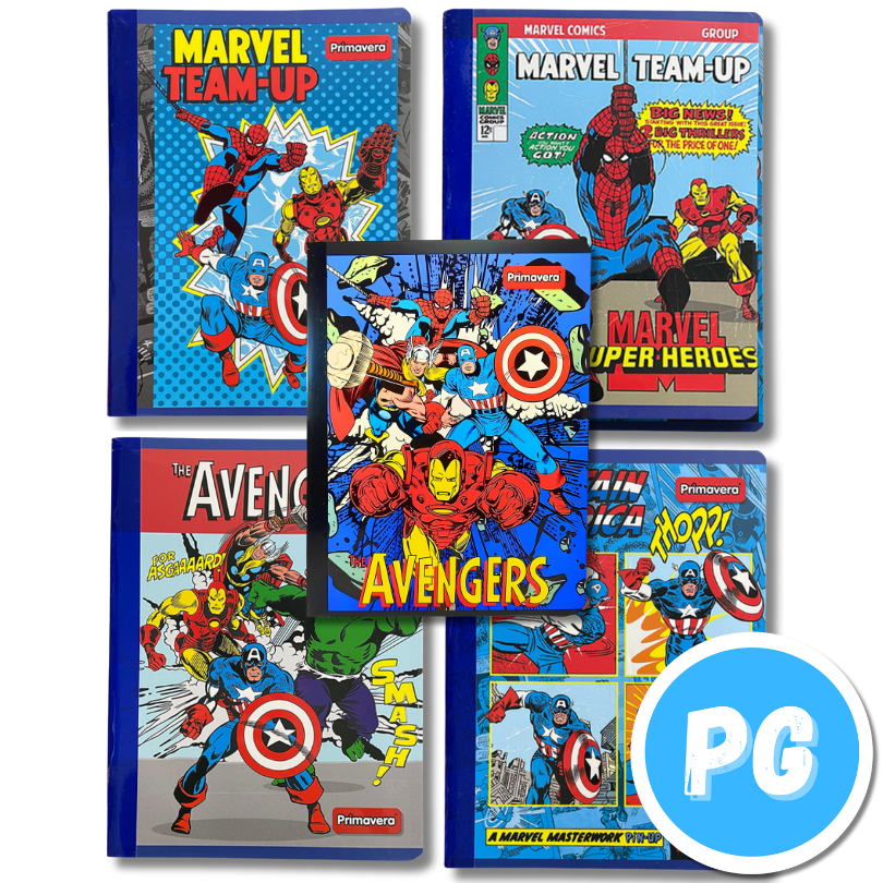 Cuaderno Cosido 100 Hojas Primavera Marvel Comics Cuadros - Se envia un motivo aleatorio