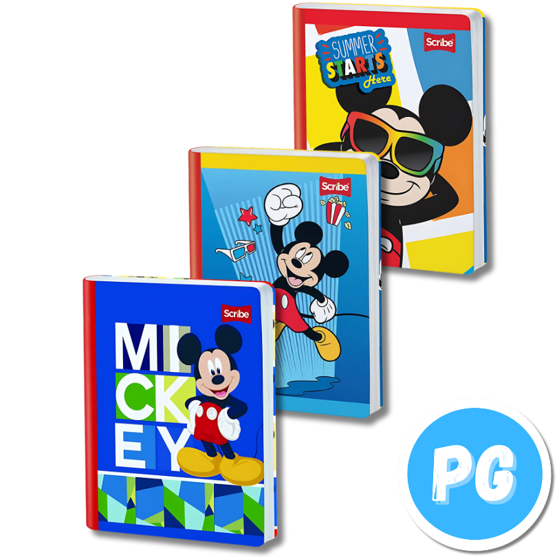 Cuaderno Cosido 100 Hojas Scribe Mickey Mouse Disney Cuadros