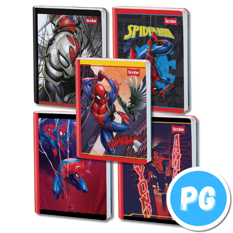 Cuaderno Cosido 100 Hojas Scribe Spiderman Hombre Araña Cuadros
