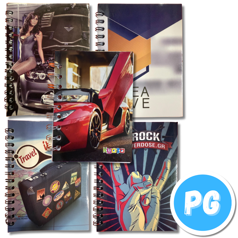 Mini Cuaderno Argollado Cuadros 70 Hojas Motivo Hombre 15X11 Centimetros