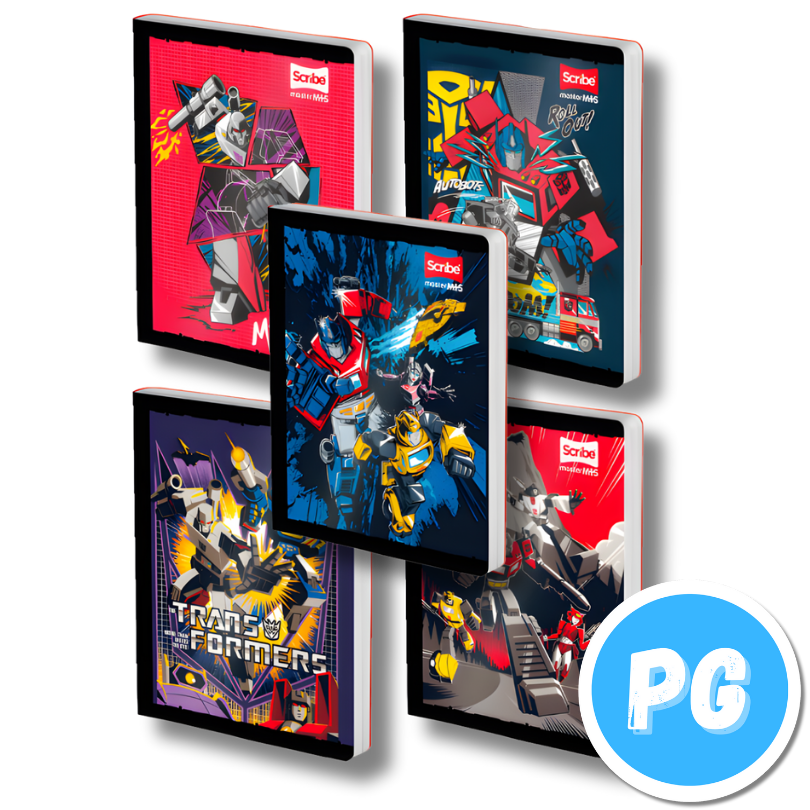 Cuaderno Cosido 100 Hojas Scribe Transformers Robots Cuadros