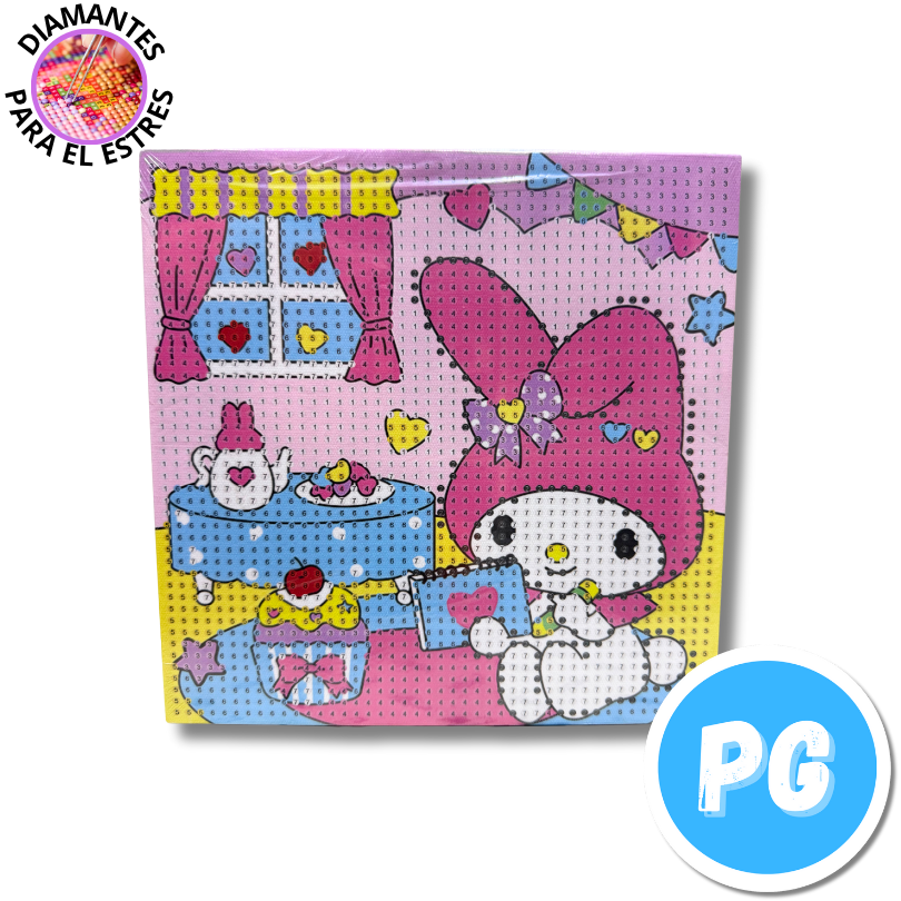 Cuadro Diamantes Cuadrado De My Melody - Se Envia Un Motivo Aleatorio