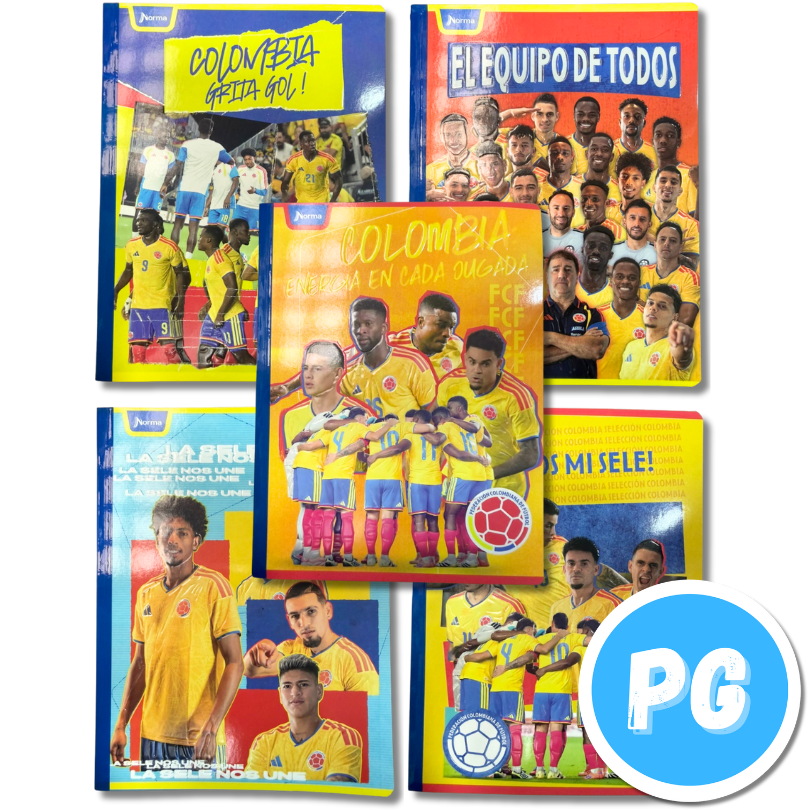 Cuaderno Cosido 100 Hojas Norma Selección Colombia FIFA Cuadros (Futbol)
