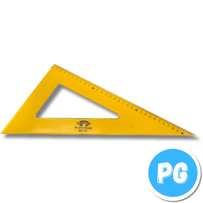 ESCUADRA PLASTICA 60 GRADOS 15 CENTIMETROS