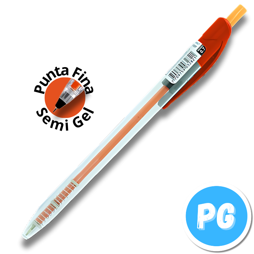 Caja Esfero Offiesco 0.7mm Semigel 052 X12 Unds Retractil Rojo