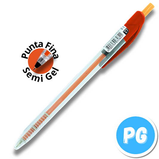 Caja Esfero Offiesco 0.7mm Semigel 052 X12 Unds Retractil Rojo