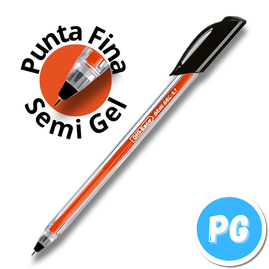 Caja Esfero Offi Esco 0.7mm Semigel 076 x12 Unds Tapa Negro