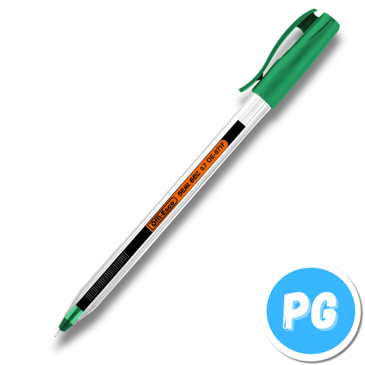 Caja Esfero Offi Esco 0.7mm Semigel 071f x12 Unds Tapa Verde Oscuro