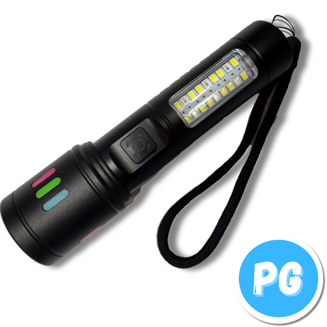 Linterna LED Metalica Recargable USB C Pequeña con Estuche