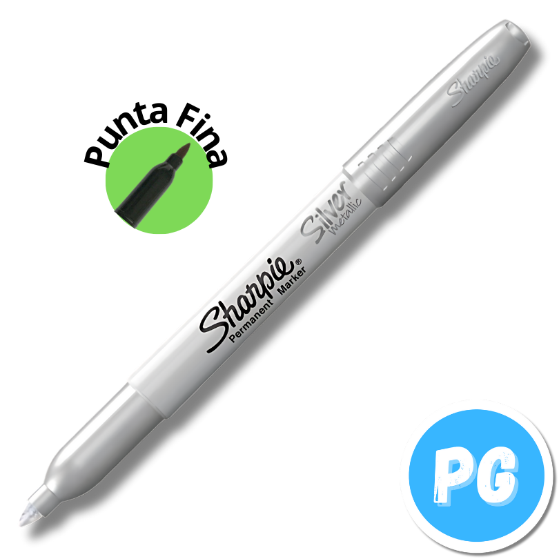 Marcador Sharpie Punta Fina Plateado