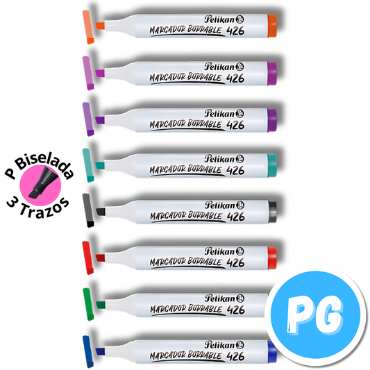 Paquete Marcador Pelikan Borrable 426 x8 Unds + Borrador