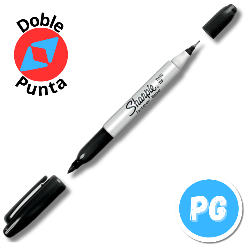 Marcador Sharpie Doblepunta Twin Negro (Micropunta Y Punta Fina)