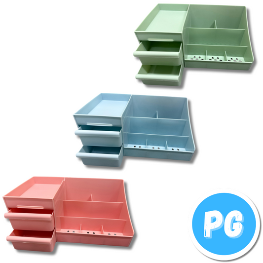 Organizador Escritorio Plastico Mediano Tonos Pastel Azul