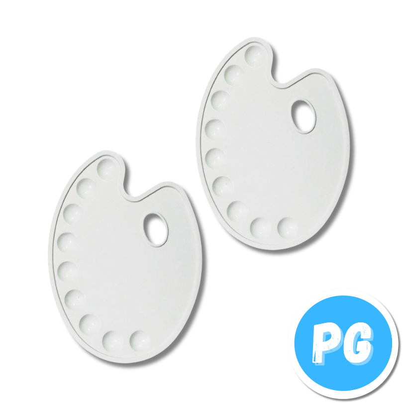 Paleta Plastica Ovalada Con Huecos Para Arte Unidad
