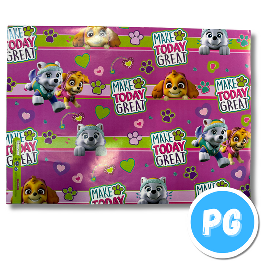 Paquete De Papel Regalo X10 Pliegos (70x100 Centimetros) De Paw Patrol (del Mismo Motivo Los 10 Pliegos)