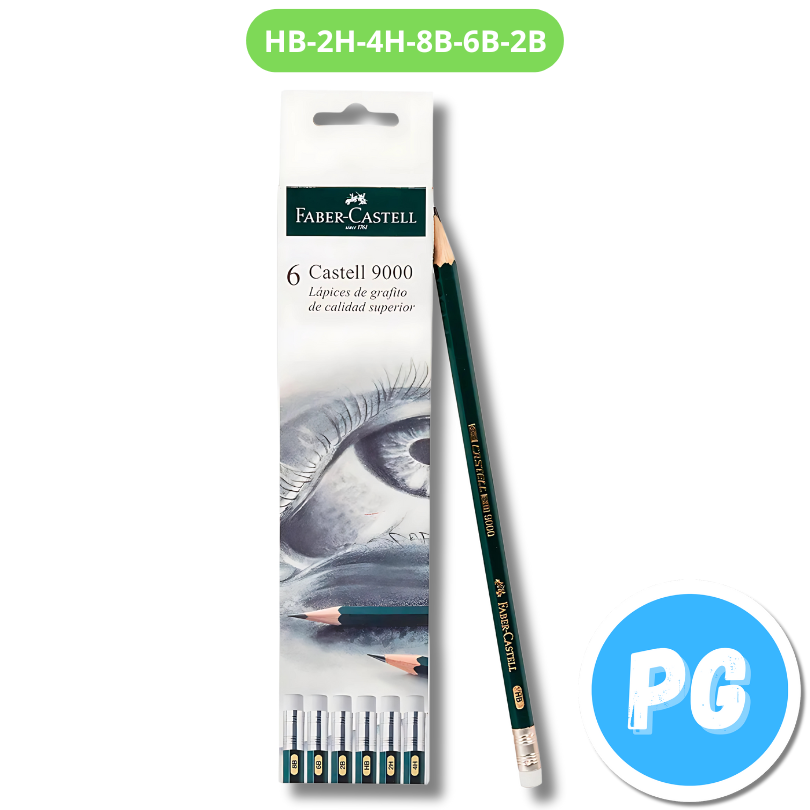 Faber Castell Caja Lapiz X6 Artistico 8b-6b-2b-hb-2h-4h