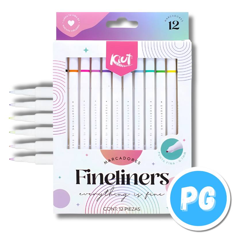 Paquete Micropunta Kiut x12 Unds Surtido Fineliners