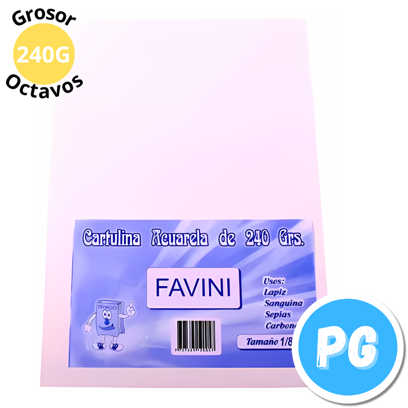 Paquete Papel Acuarela 240 gramos x10 Hojas Octavos