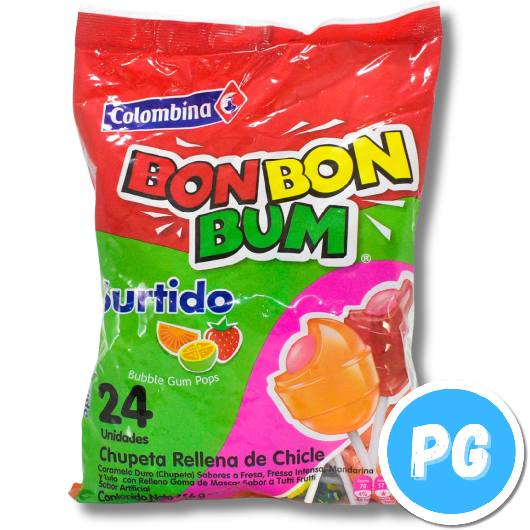 Paquete Chupeta Bon Bon Bum x24 Unds Surtido