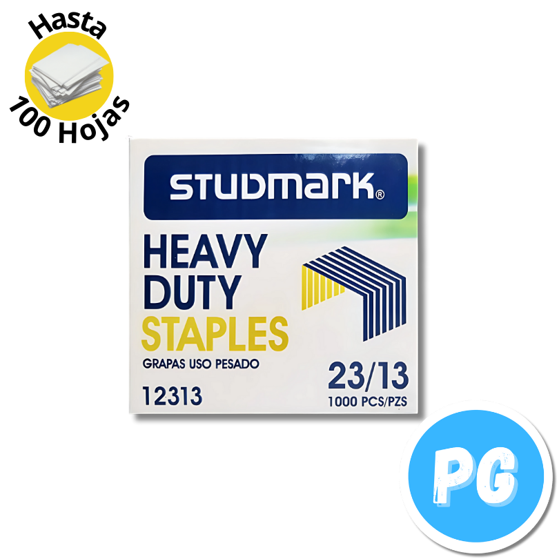 Caja Gancho Cosedora Studmark X1000 Unds 23/13 Hasta 100 Hojas