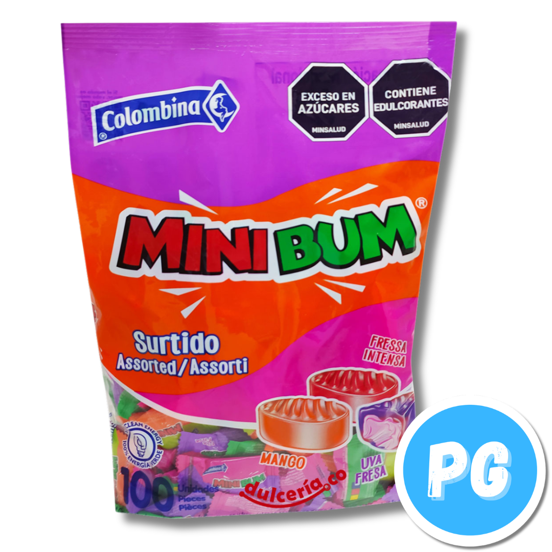 Paquete Golosina Mini Bum x100 Unds Surtido