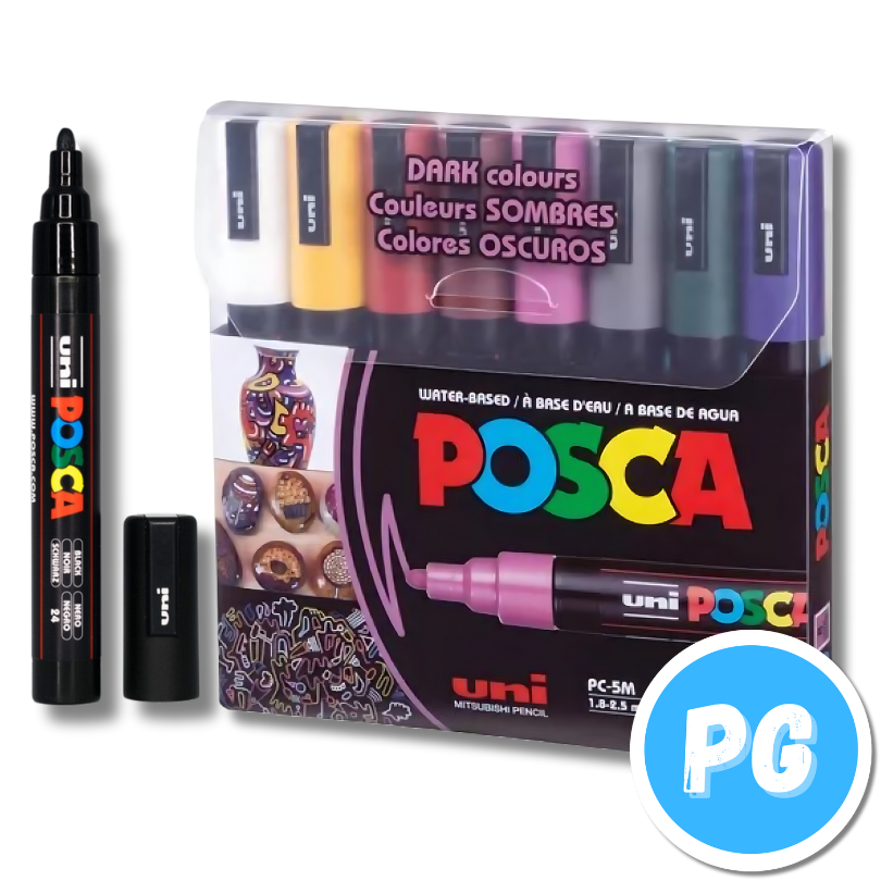 Paquete Marcador Posca X8 Unds Surtido 2.5mm Colores Oscuros