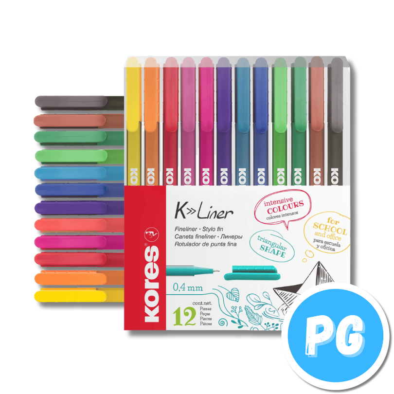 Paquete Micropunta Kores K-Liner 0.4mm X12 Unds Surtido