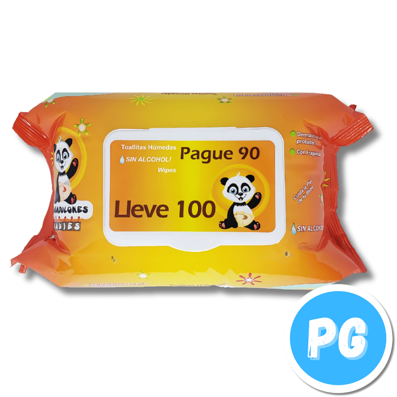 Paquete Pañitos Humedos Grandulones Panda X100 Unds