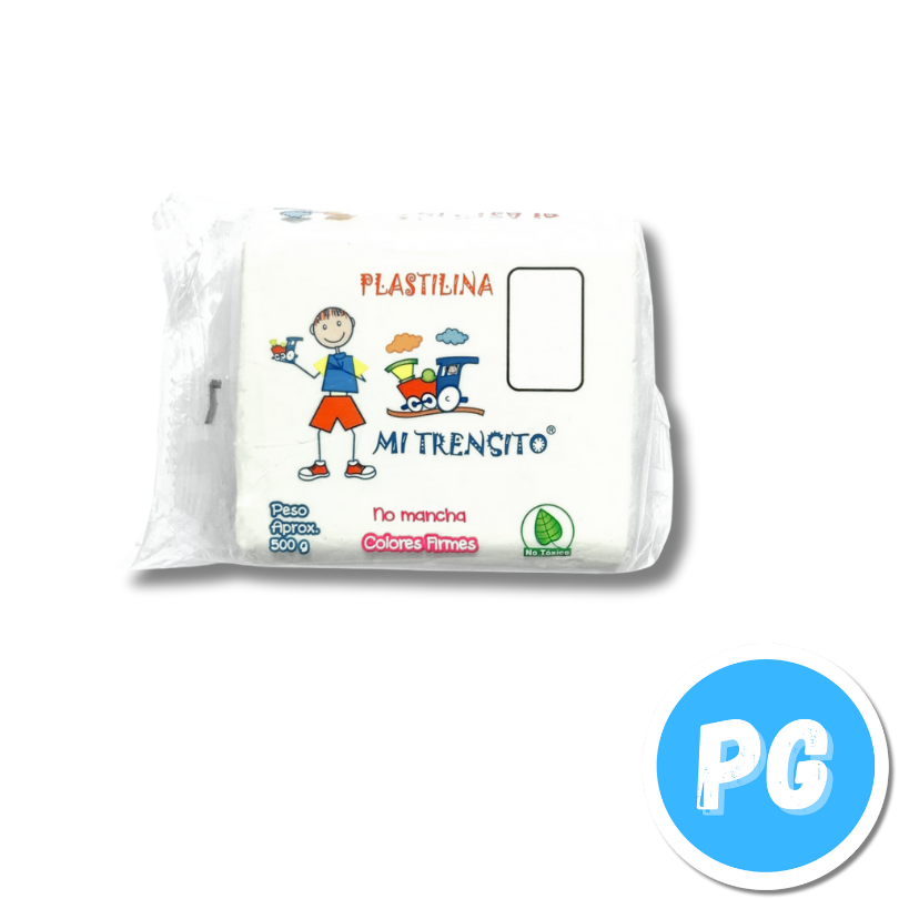 Paquete Plastilina Mi Trensito X500 Gramos Blanca