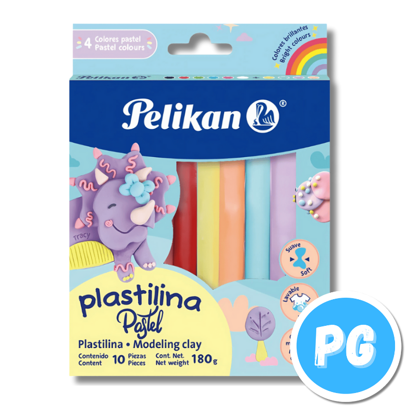 Paquete De Plastilina Pelikan En Barra X10 Unds Tonos Pastel Surtida