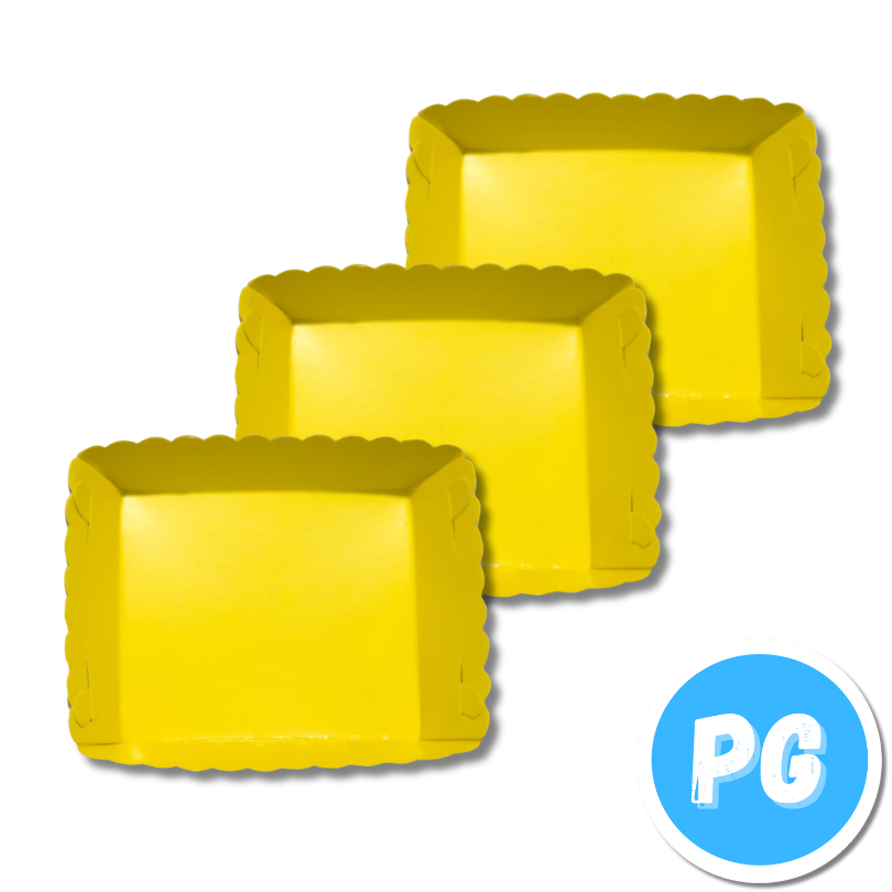 Paquete Plato De Carton Para Torta X12 Unds Amarillo