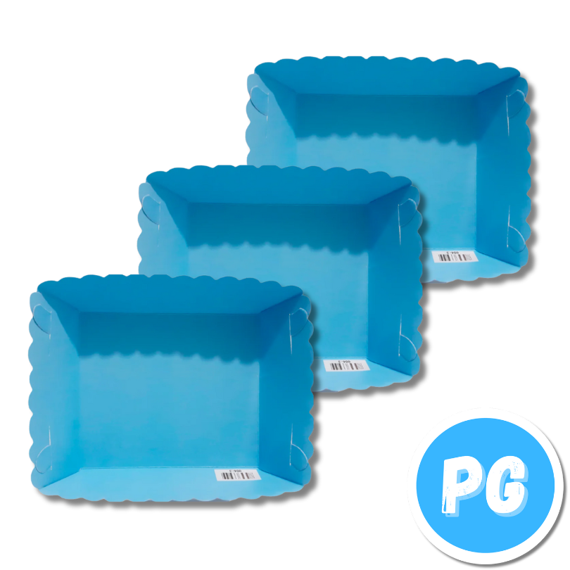 Paquete Plato De Carton Para Torta X12 Unds Azul Claro